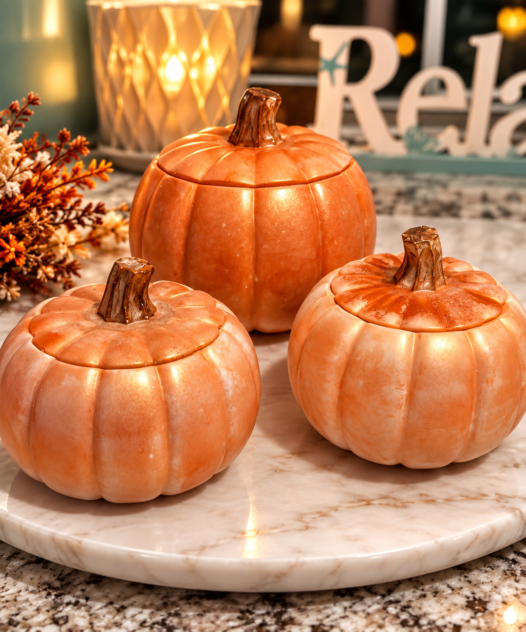 Pumpkin reusable candle
